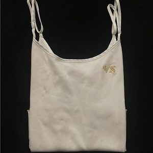 victoria secret white tank top w gold accents